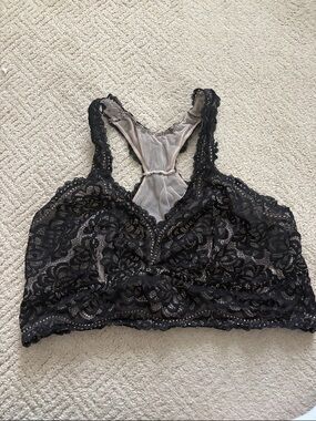 Lace Racerback Bralette in Black